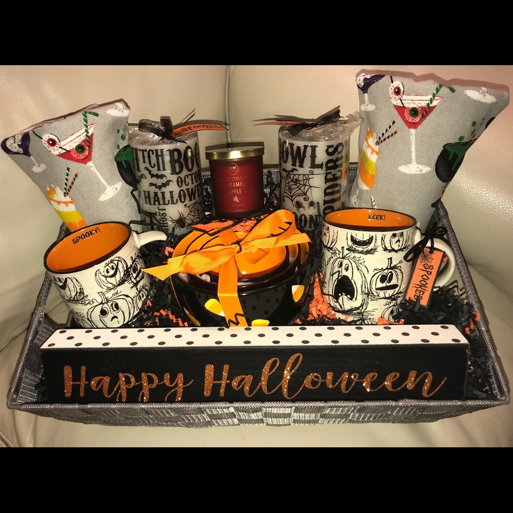 Halloween themed gift basket